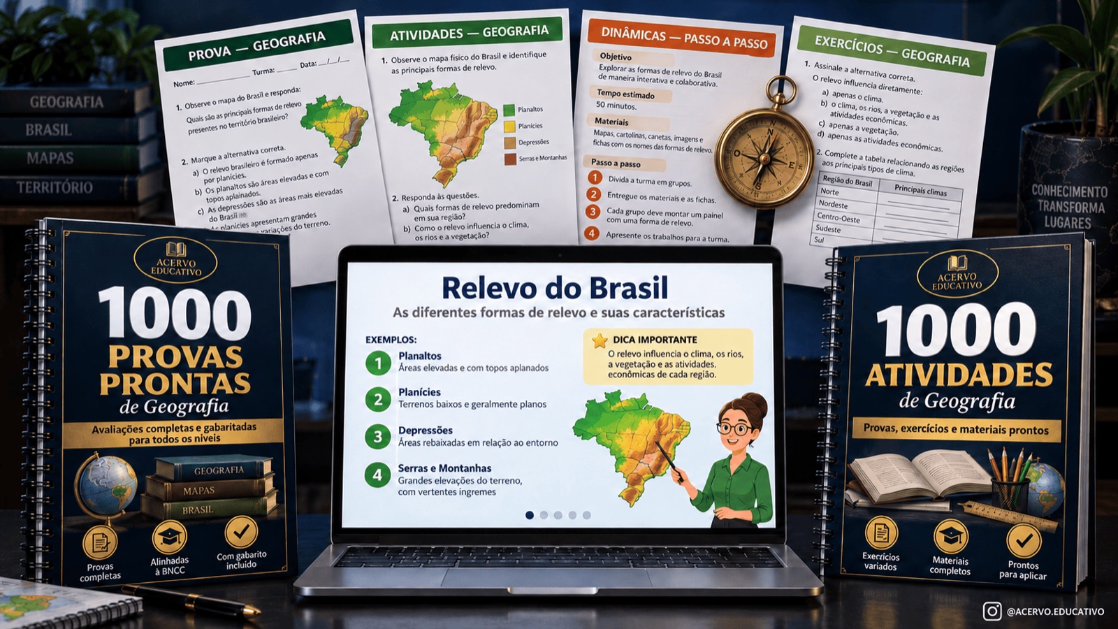 Kit completo do professor de Geografia: slides, atividades, mapas mentais e dinâmicas prontos